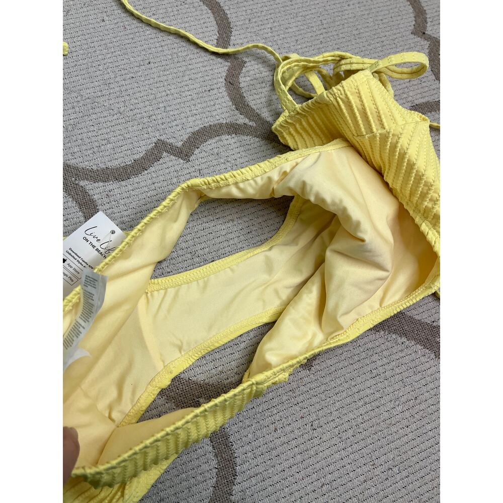Cupshe Buttercream Bliss Yellow Monokini Swimsuit, size small, NWT - Picture 11 of 12